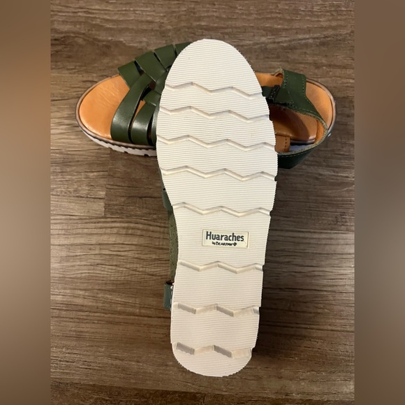 Bearpaw Huaraches Sandals Women 6 Leah Green Leather Straps Slingback Comfort - Picture 7 of 7